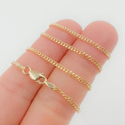 14K Solid Gold Flat Curb Chain